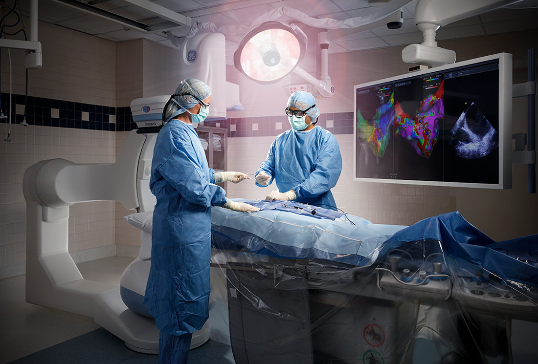 Physicians performing cardiac procedure