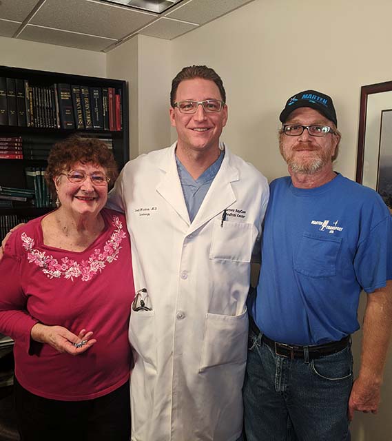 Patient Joe Cravillion with Dr. Scott Weslow